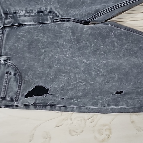 Paige Mens Lennox Straight Leg Ripped Acid Wash Grey Jeans Sz 38 - Picture 3 of 14